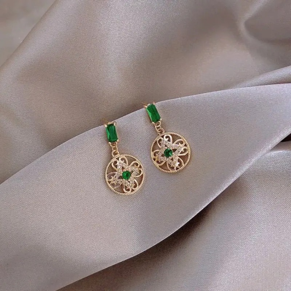 Anthro 2-tone Blue Sapphire Crystal Geometrical Sterling Silver Stud Earrings - Picture 15 of 16